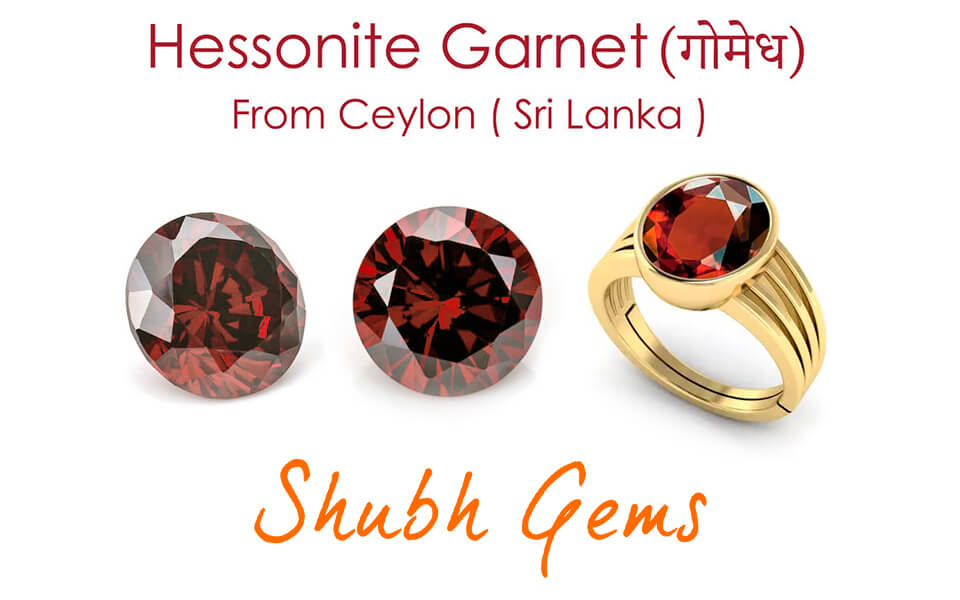 Certified Hessonite Garnet (Gomed) 4-10ct Gemstone Astrological popular Customized Ring in Sterling Silver